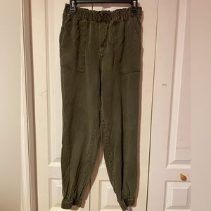 Green flowy pants